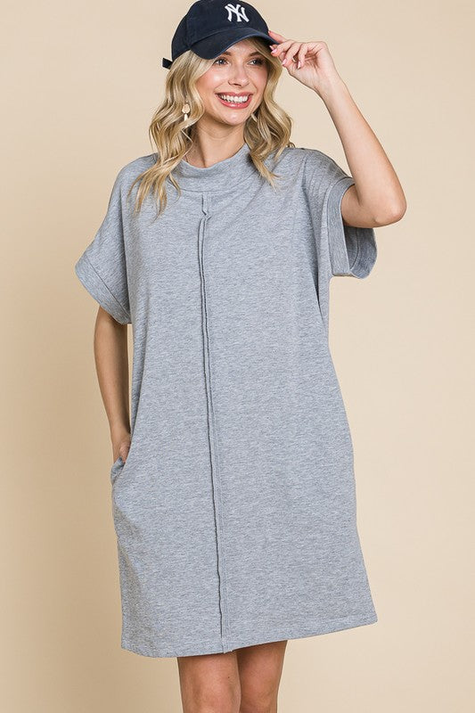 Perfection Cotton Grey Shift Dress