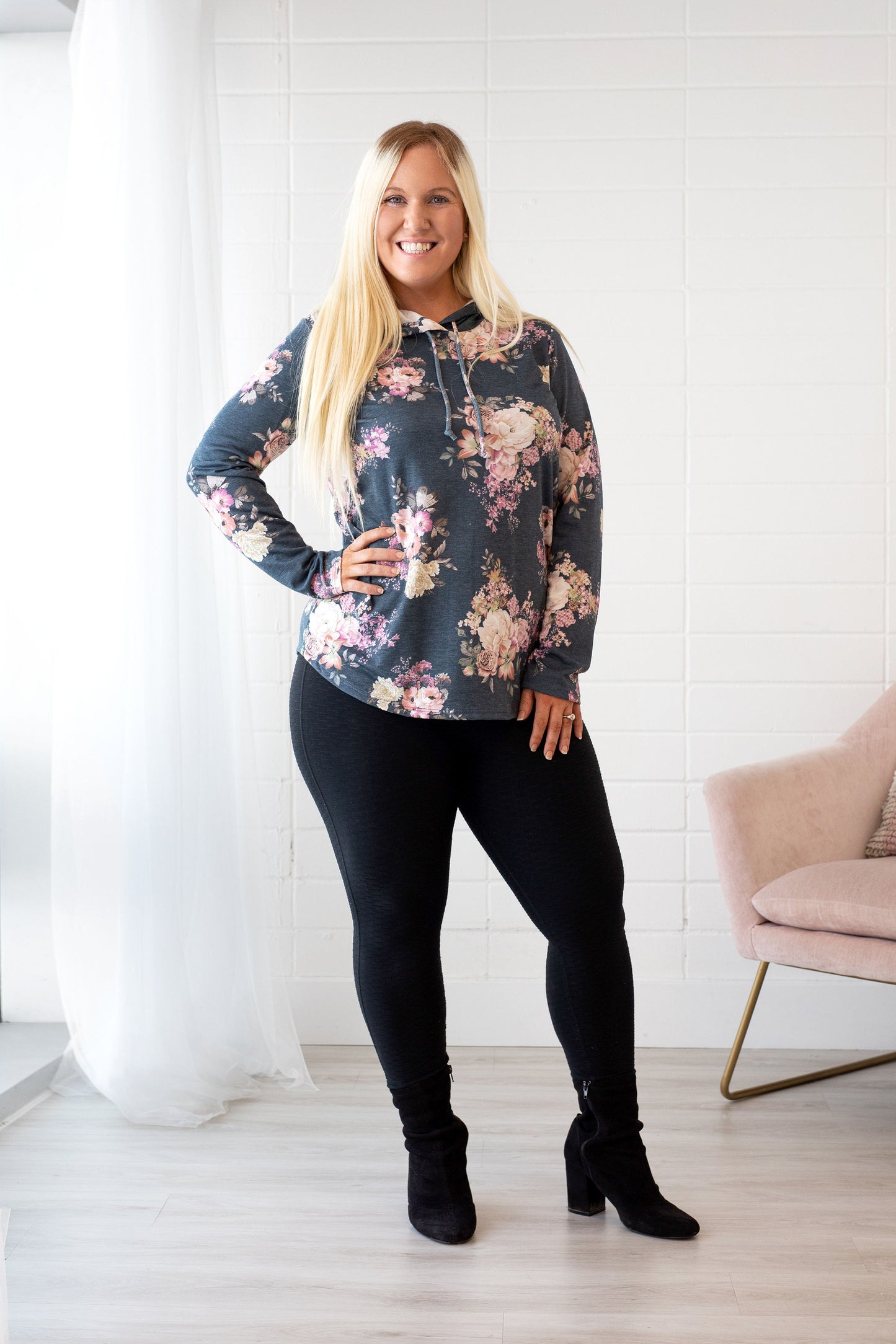 Beautiful Days Navy Floral Hoodie