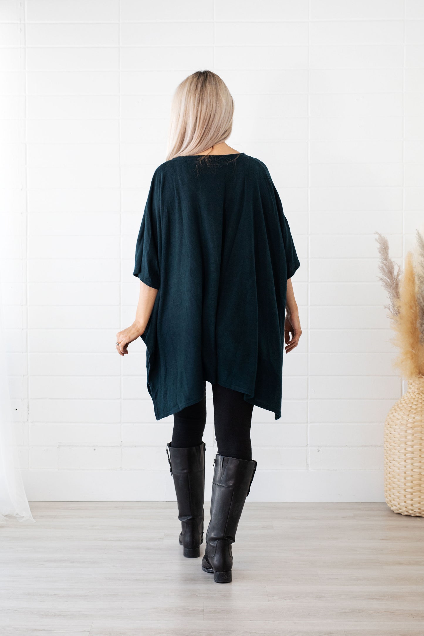 Classic Dark Green Boho Poncho Tunic