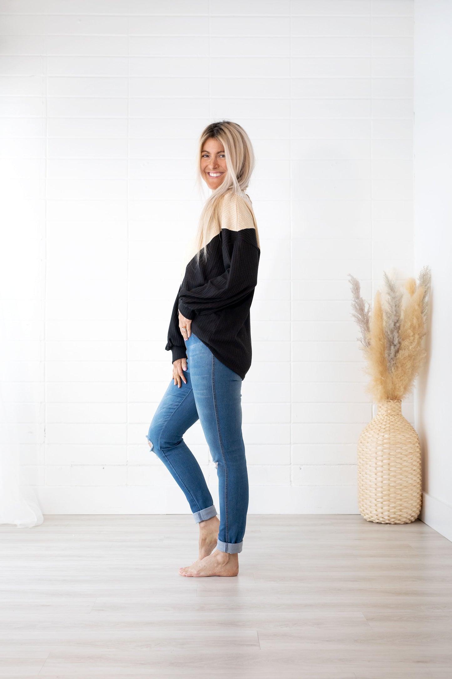 Lace Love Colour Block Lace Yoke Top