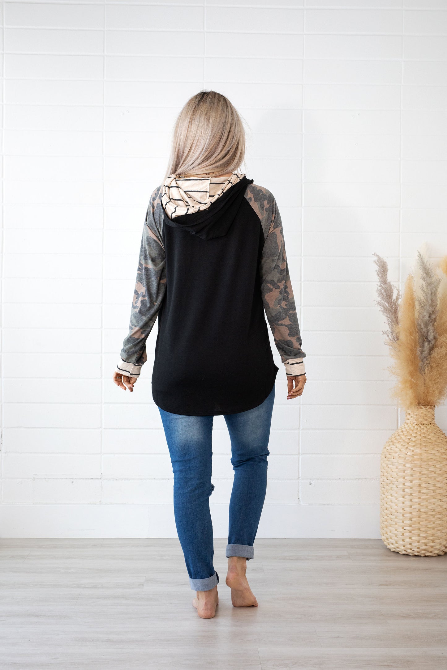 Camo French Terry Button Hoodie