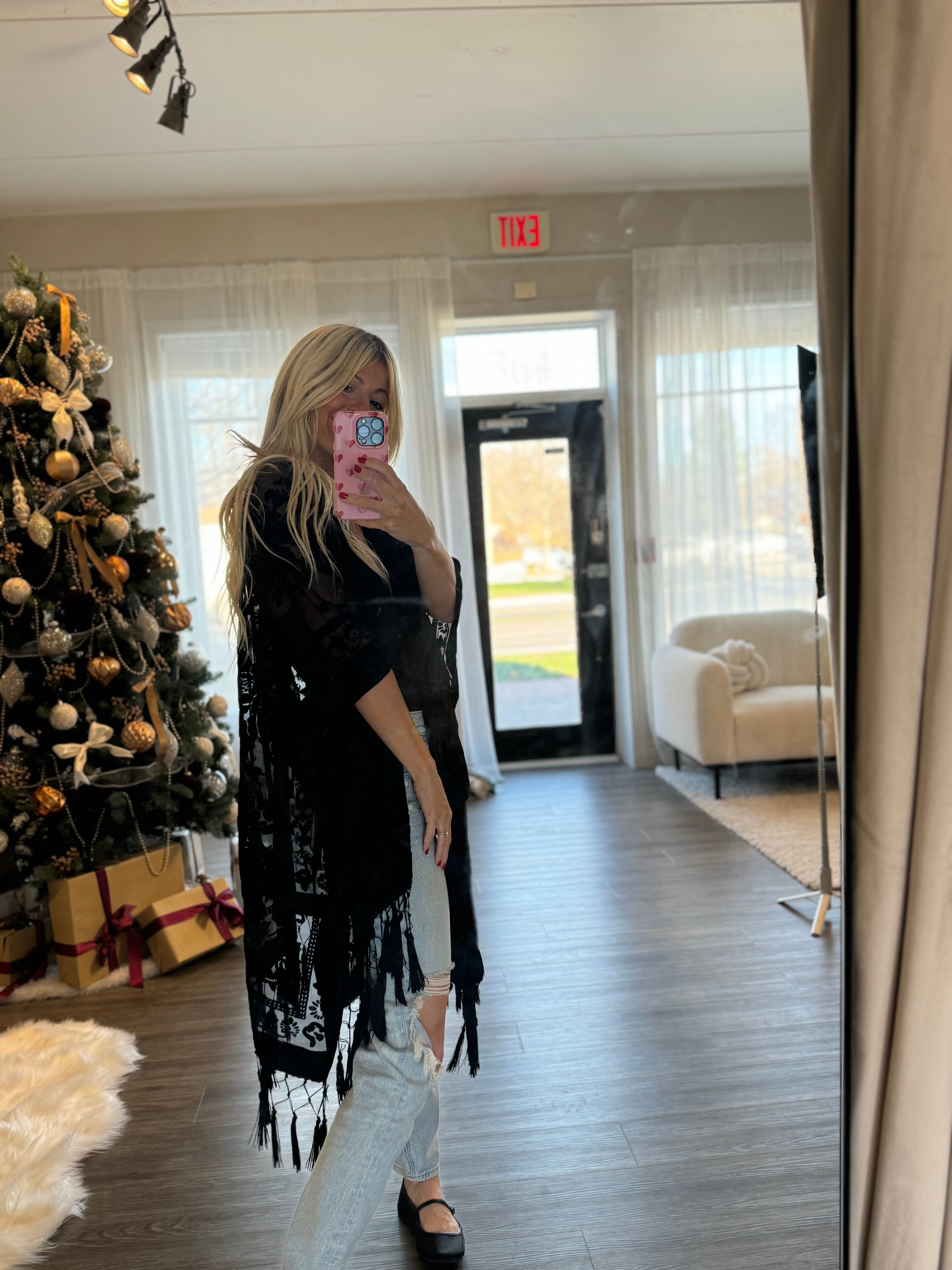 Black Classy Velvet Kimono-Promo