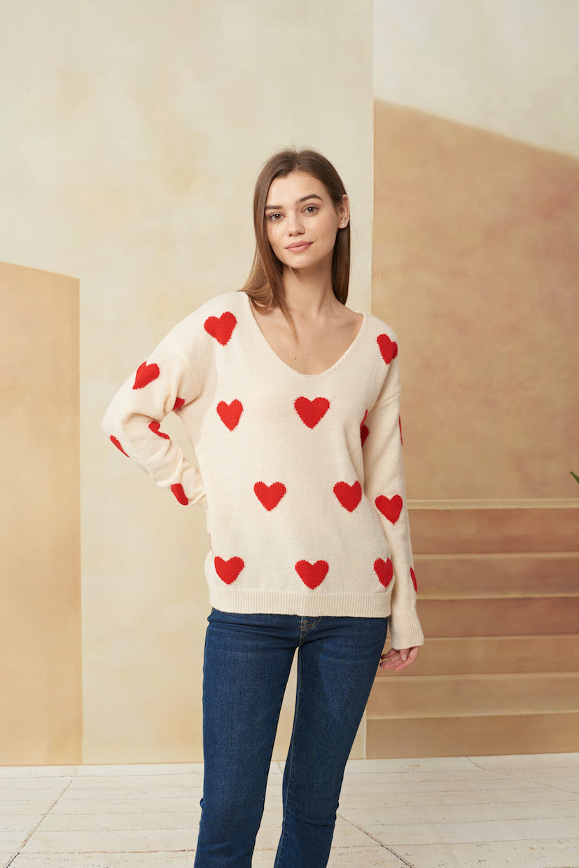 Hearts For You Sweater-SALE
