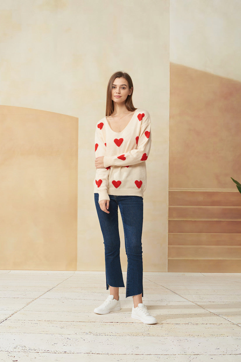 Hearts For You Sweater-SALE