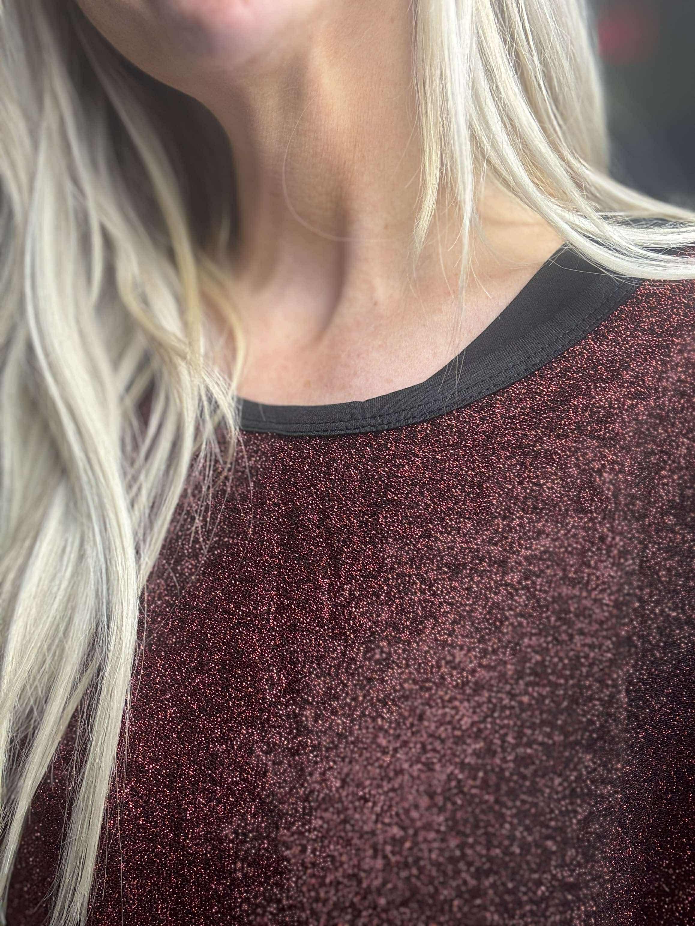 Red Shimmer Holiday Top