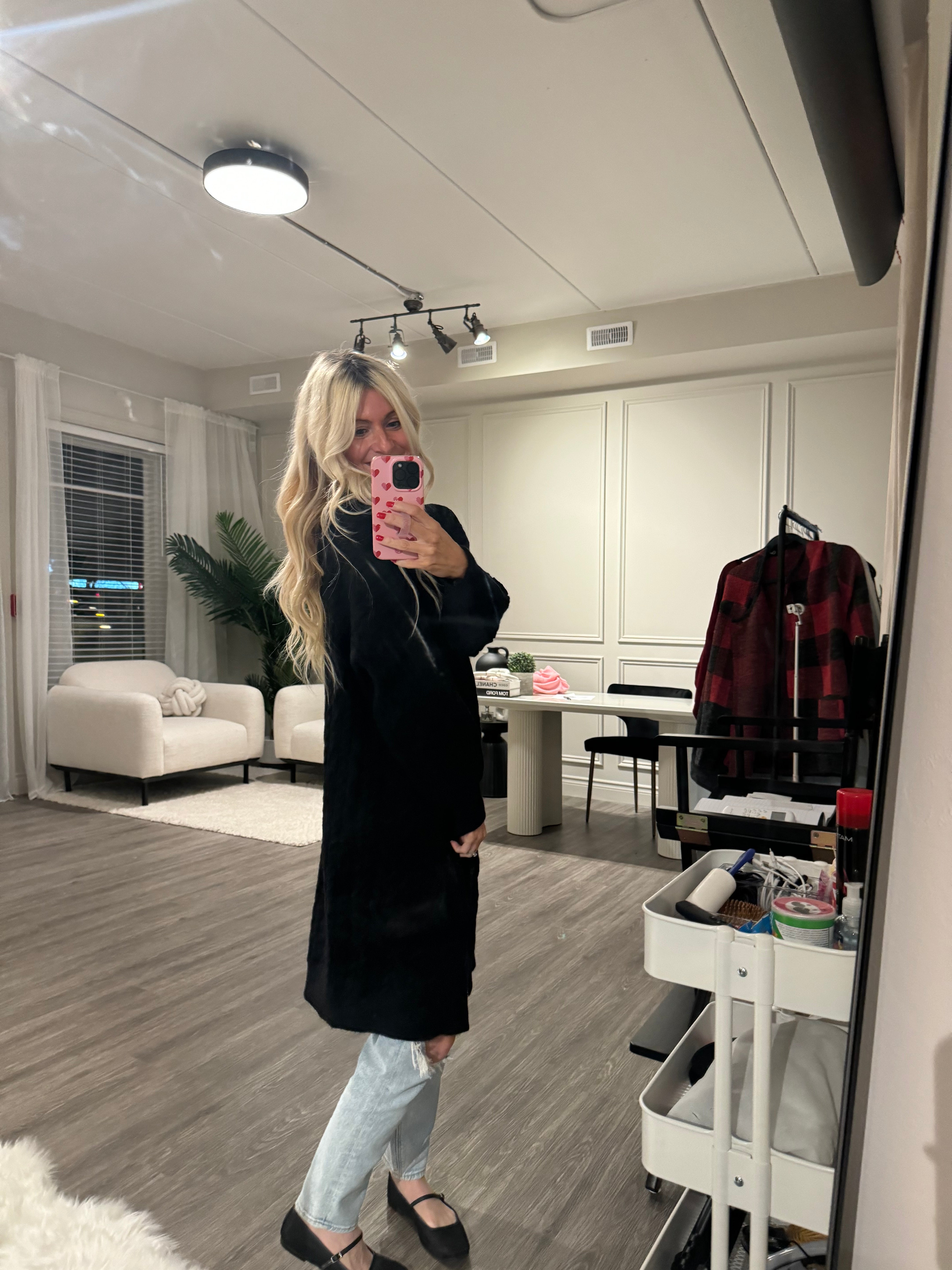 Sia Cable Knit Cardigan -Black-SALE