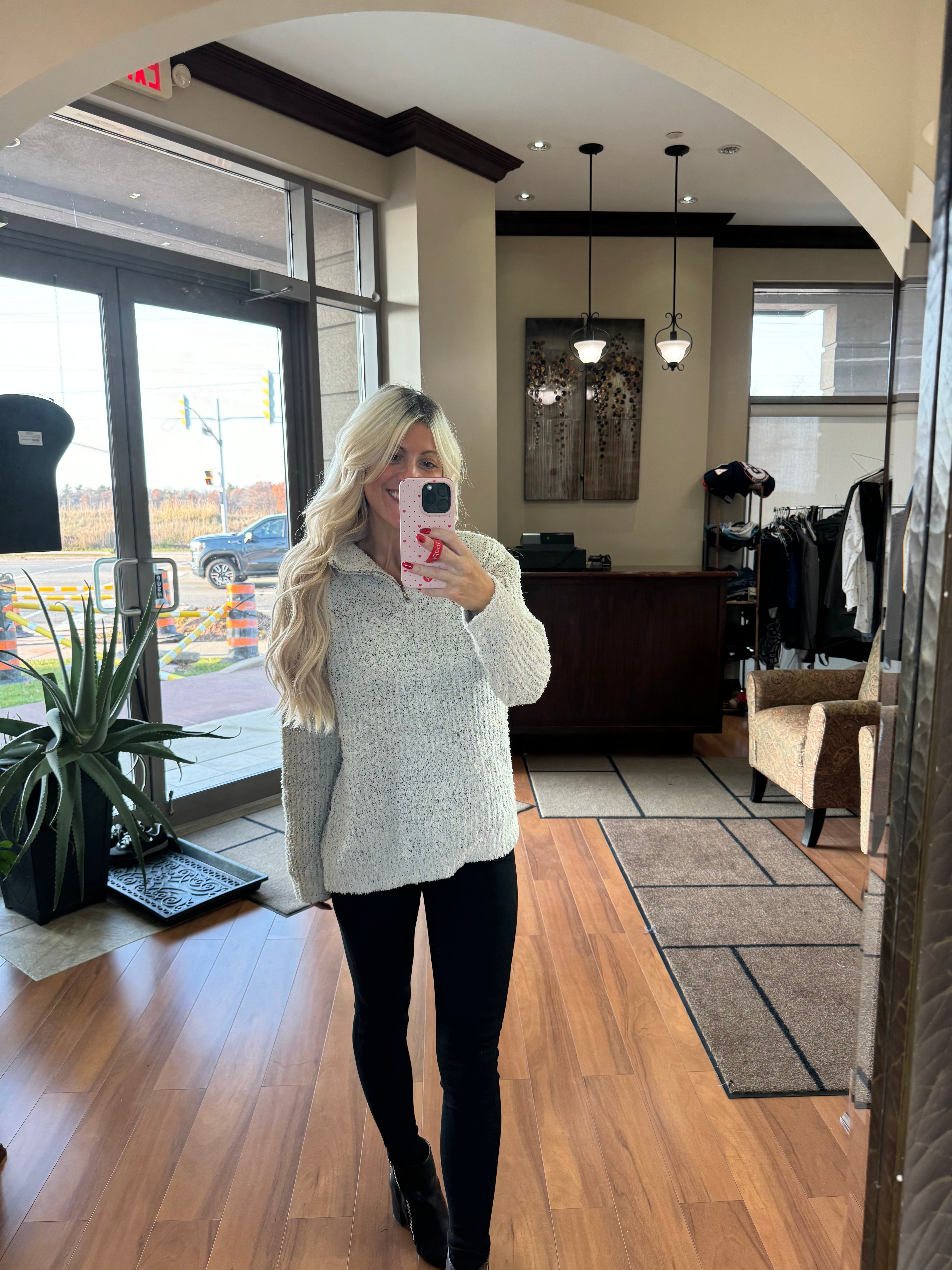 Marshmallow Cozy Half Zip