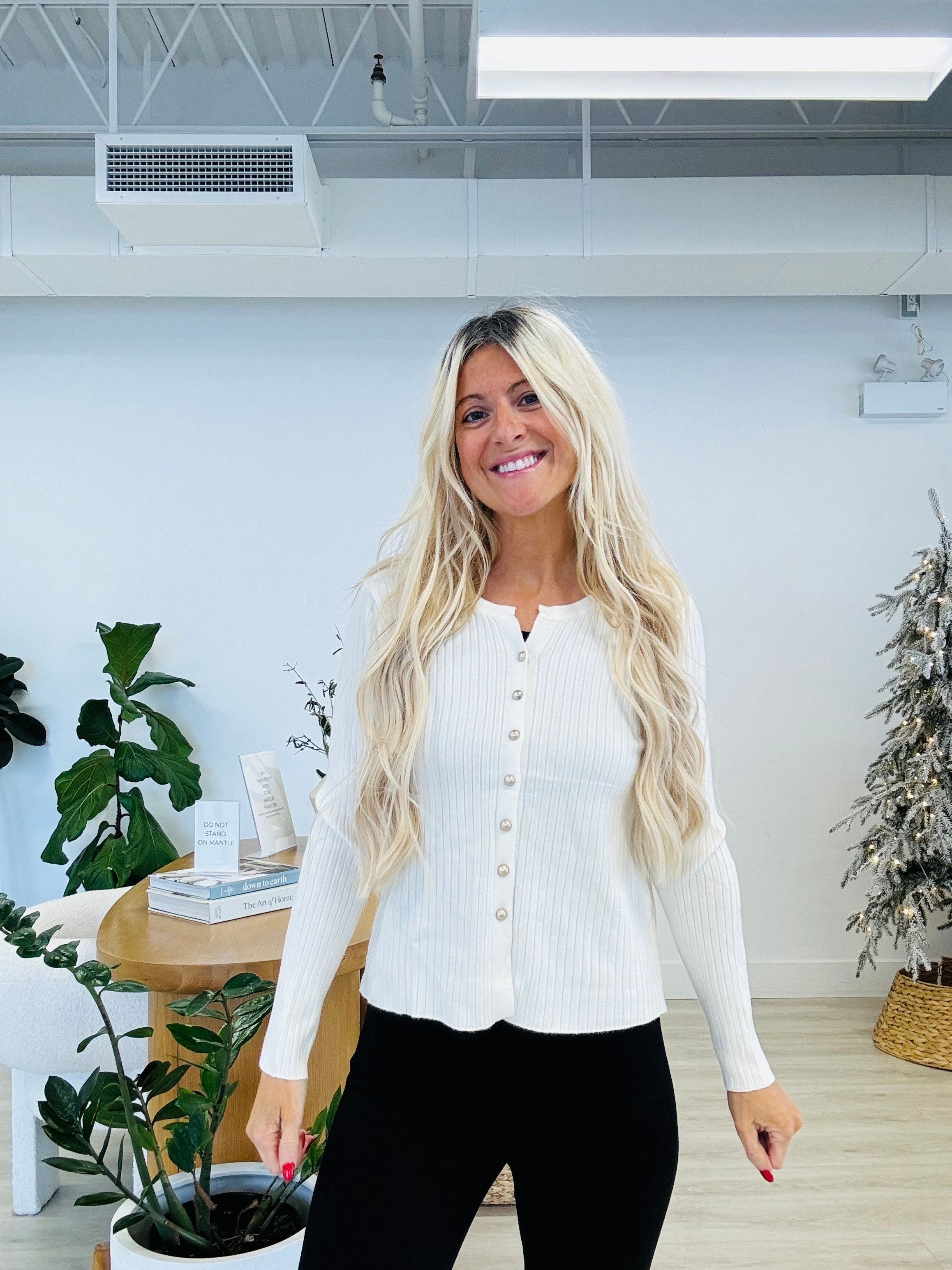 Soft Charli Cardigan Sweater -Cream