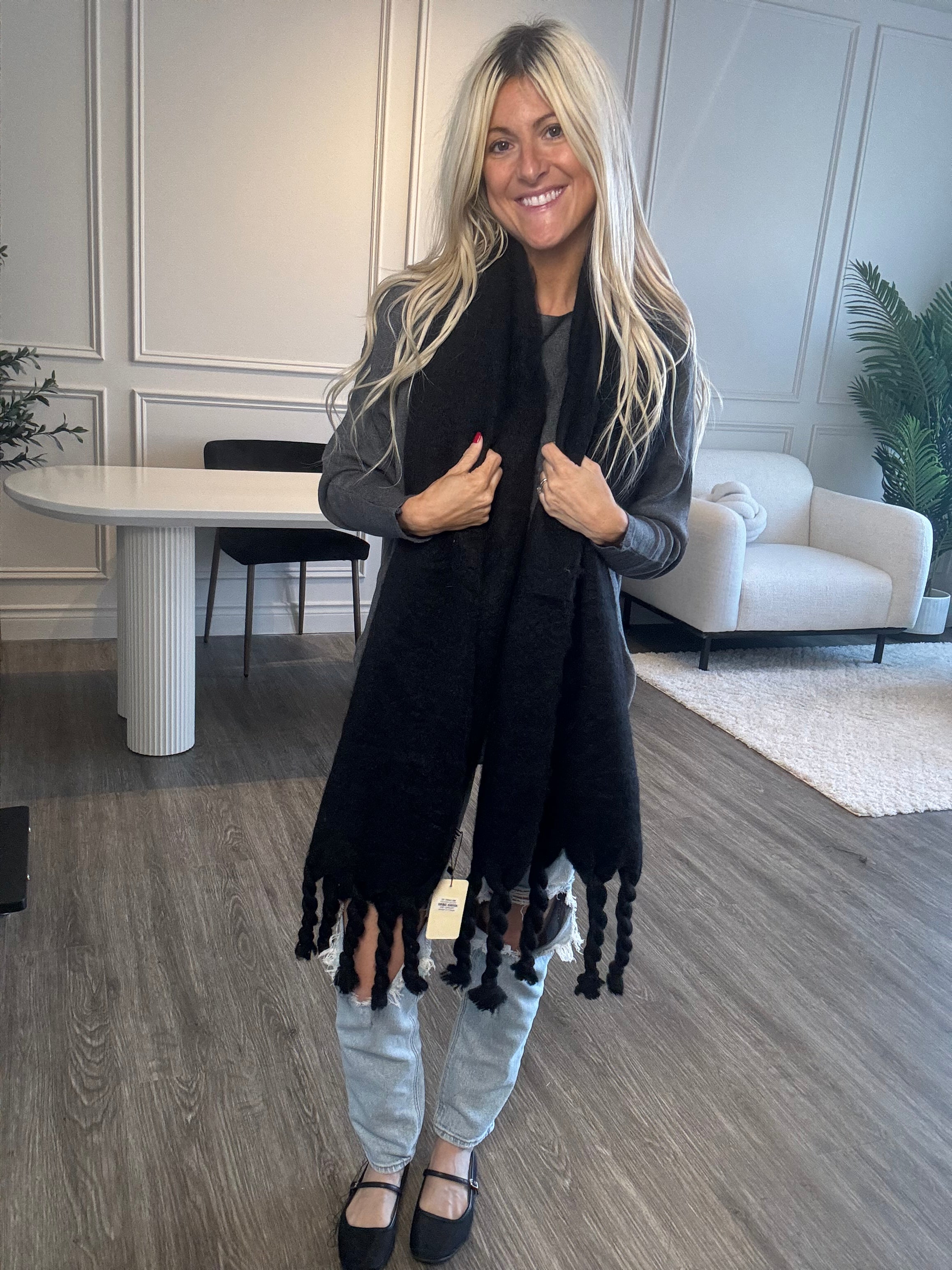 The Night Out Scarf-Black Scarf