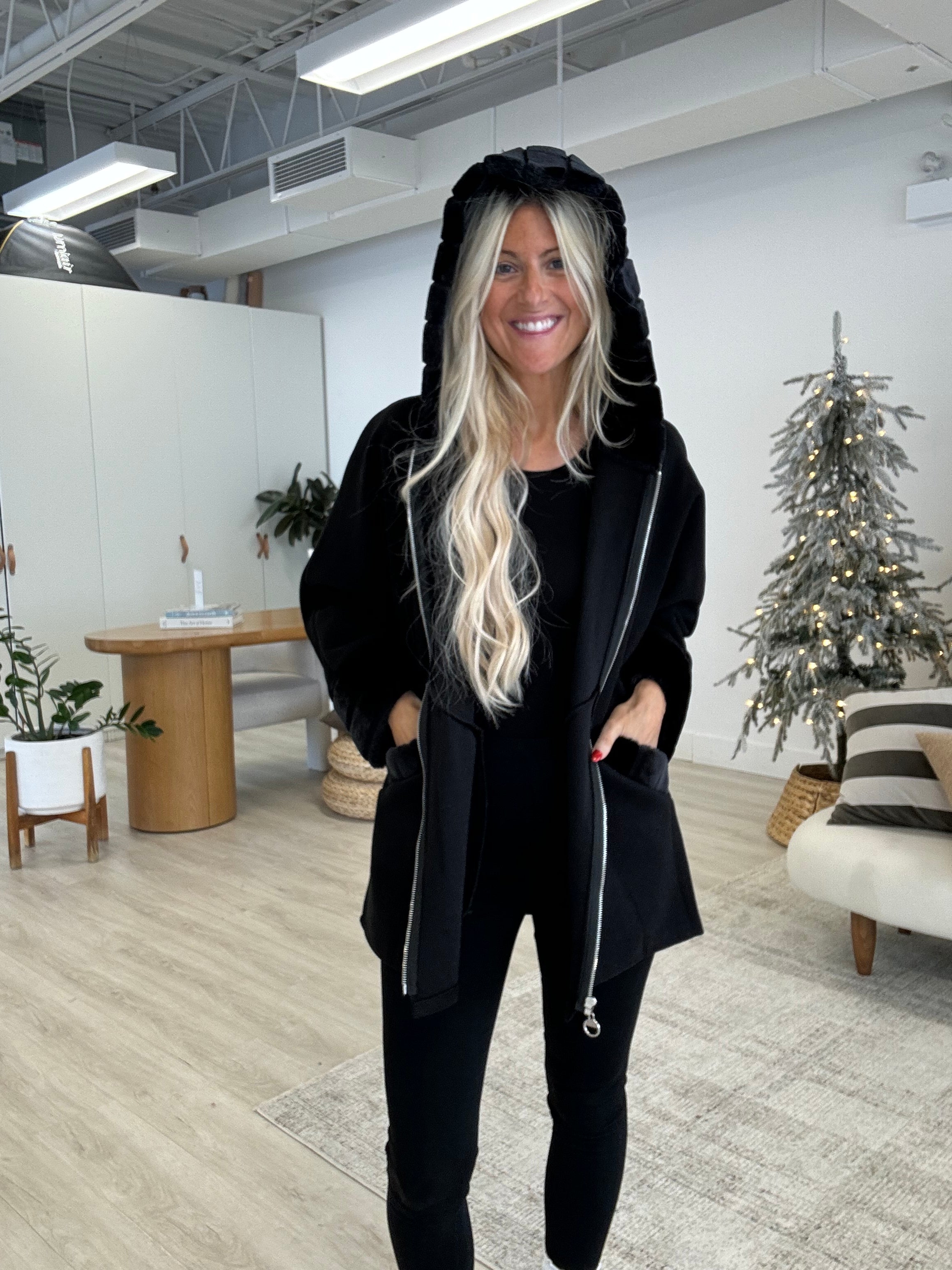 The Ellie Black Made in Italy Lightweight Jacket