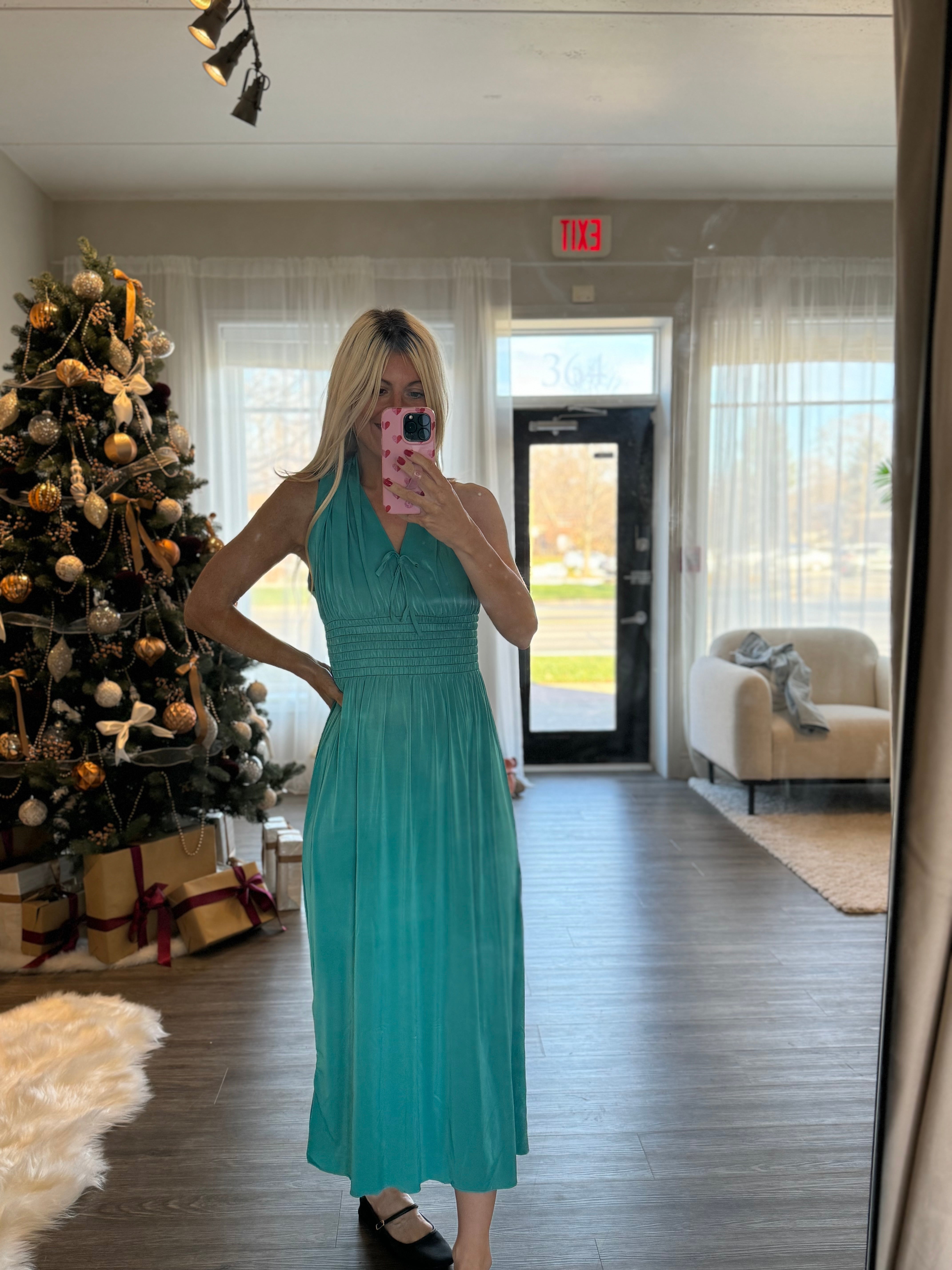 Promo Beach Casual Maxi Dress-Green