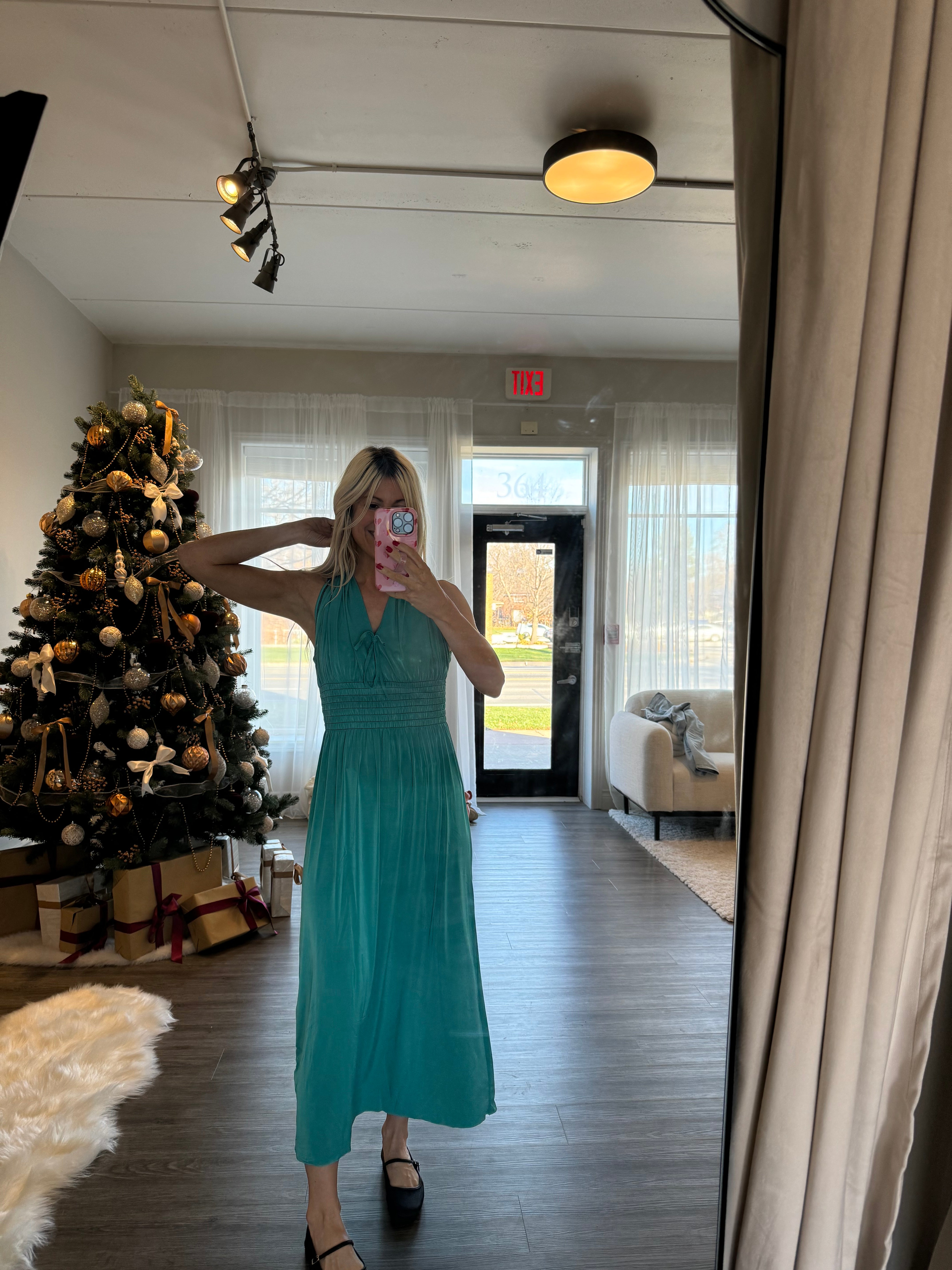 Promo Beach Casual Maxi Dress-Green