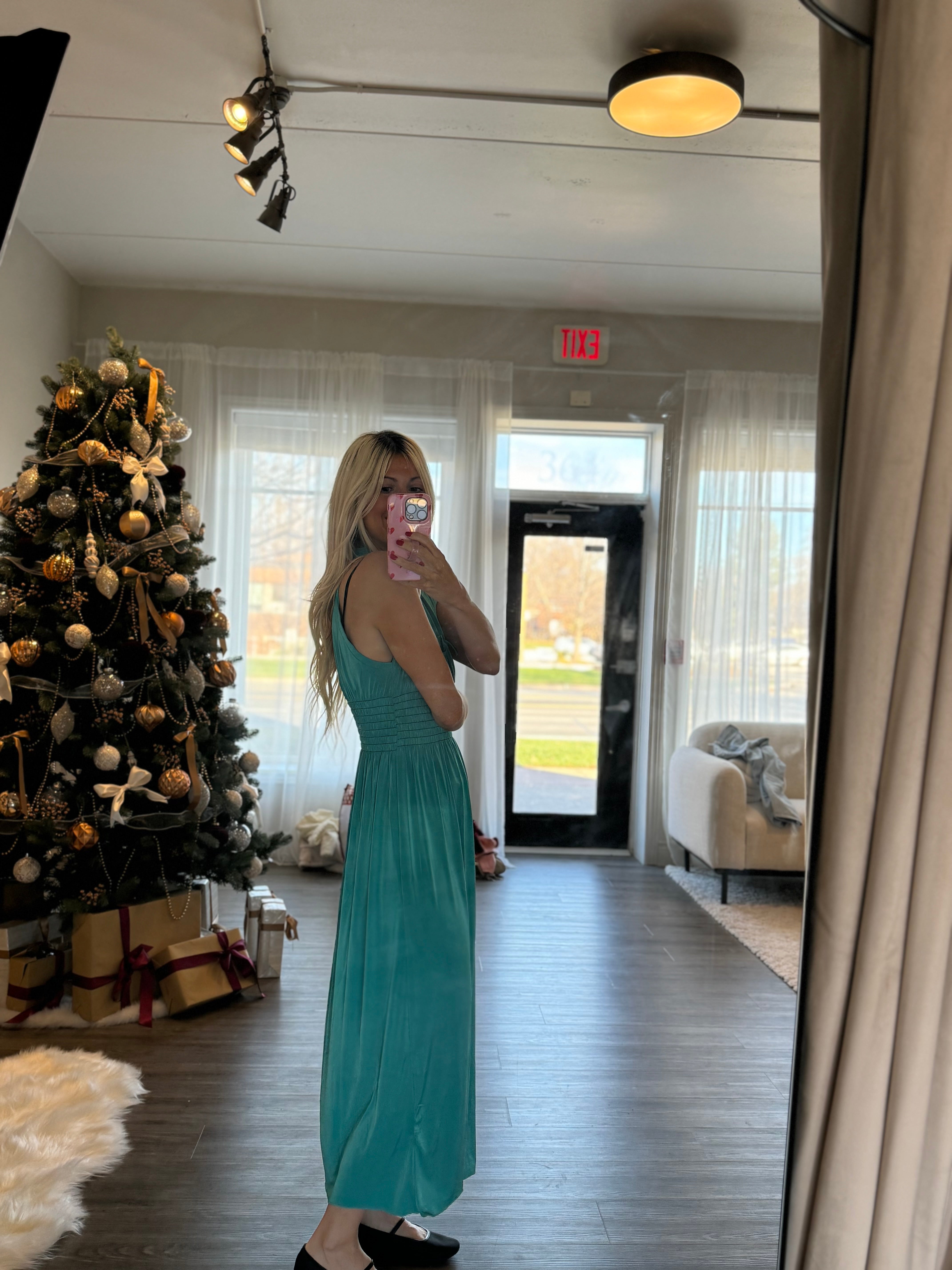 Promo Beach Casual Maxi Dress-Green