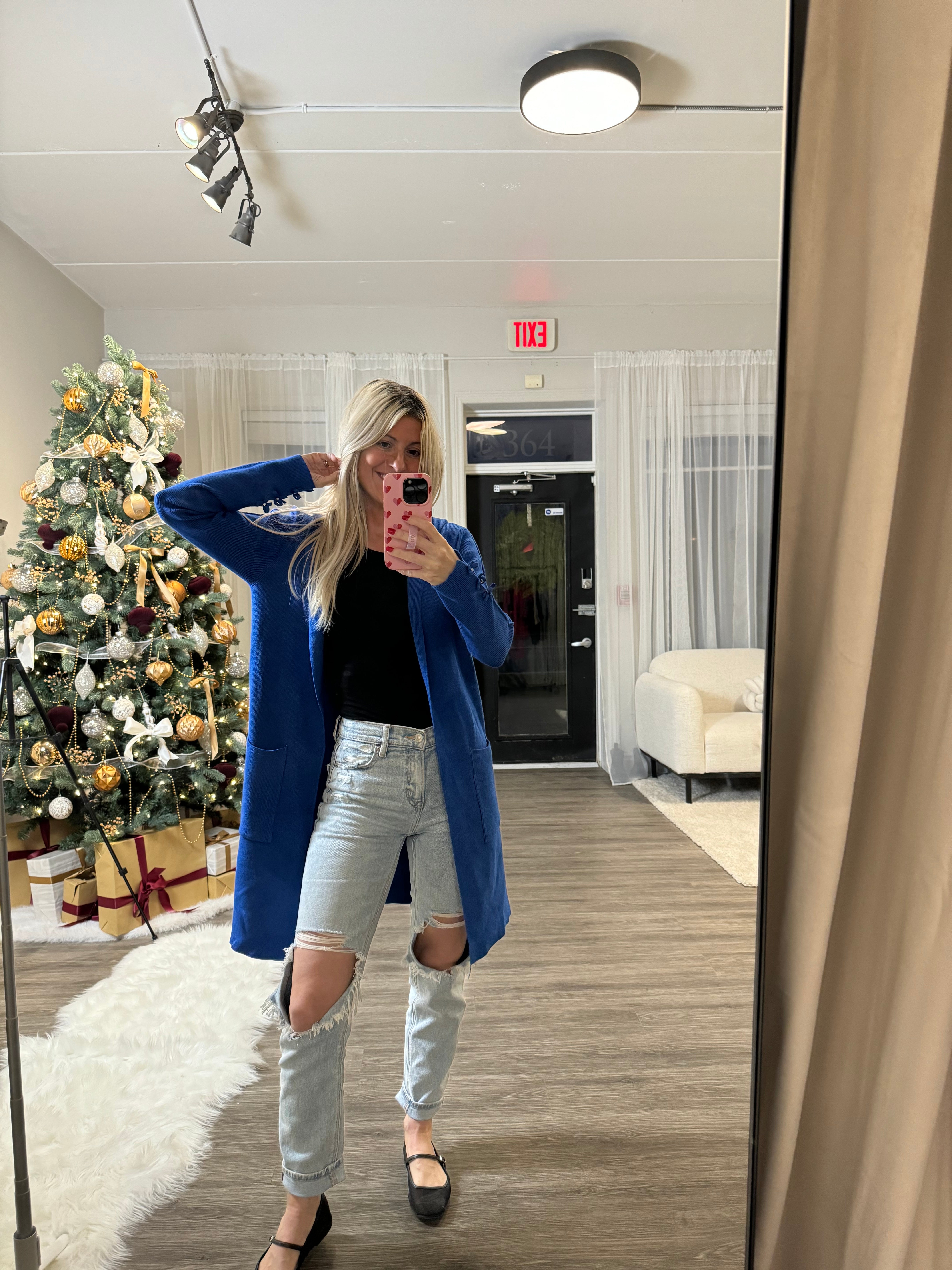 Pre Order Sweet Trinity Blue Sparkle Details Cardigan