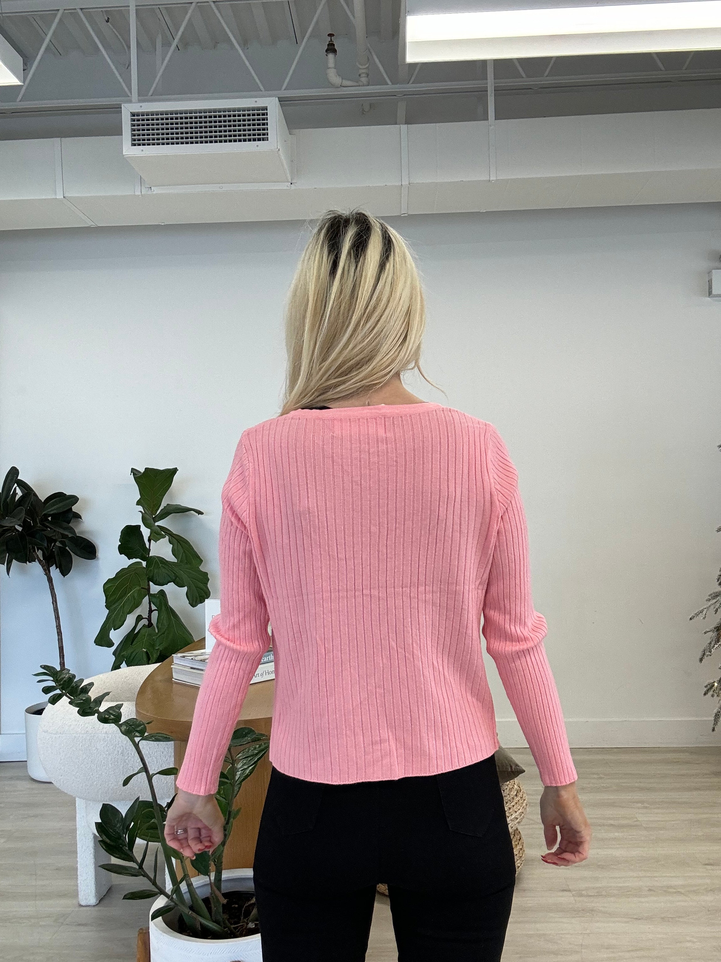 Soft Charli Cardigan Sweater -Pink