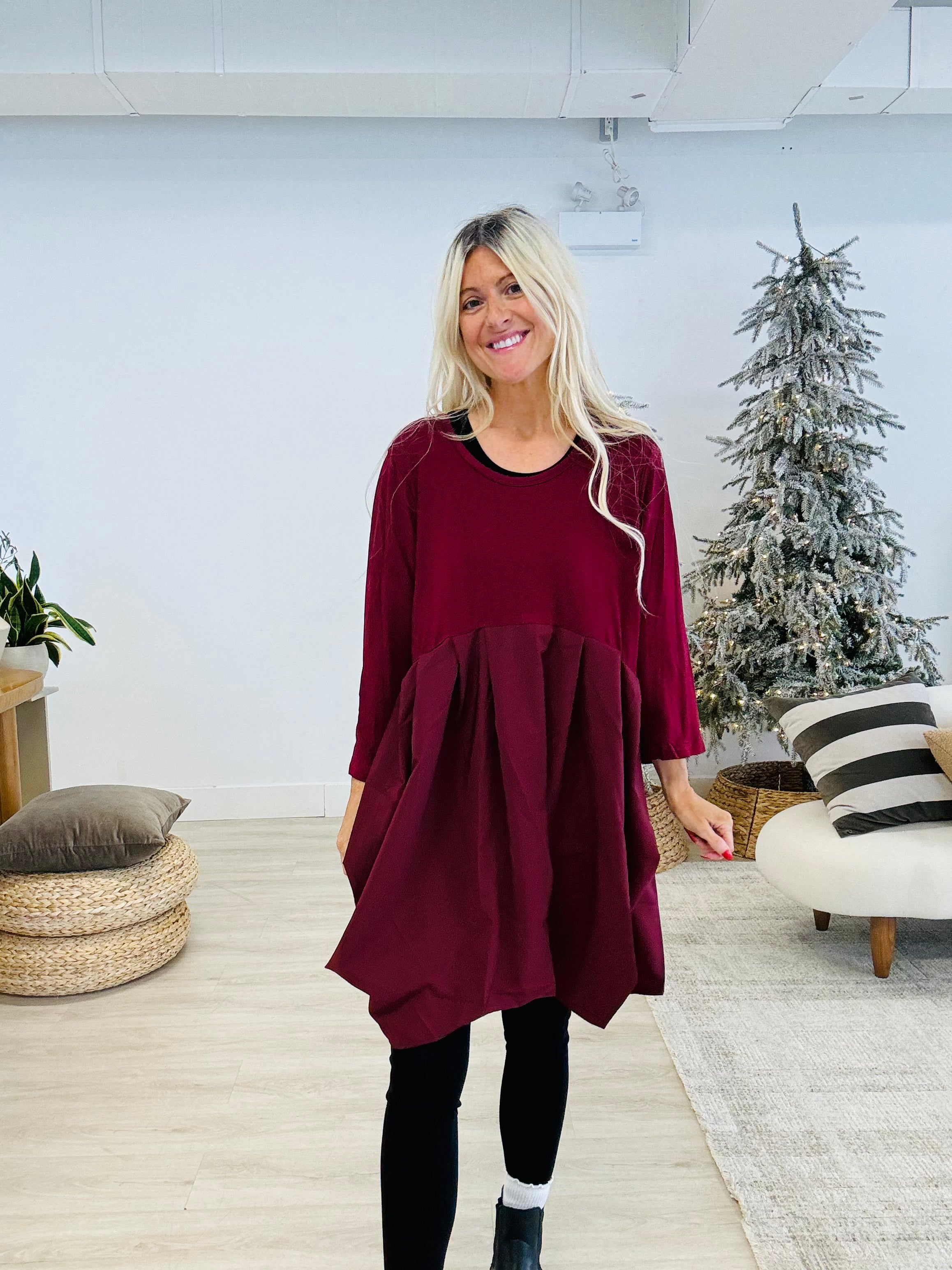 Burgundy Mary Dressy Tunic