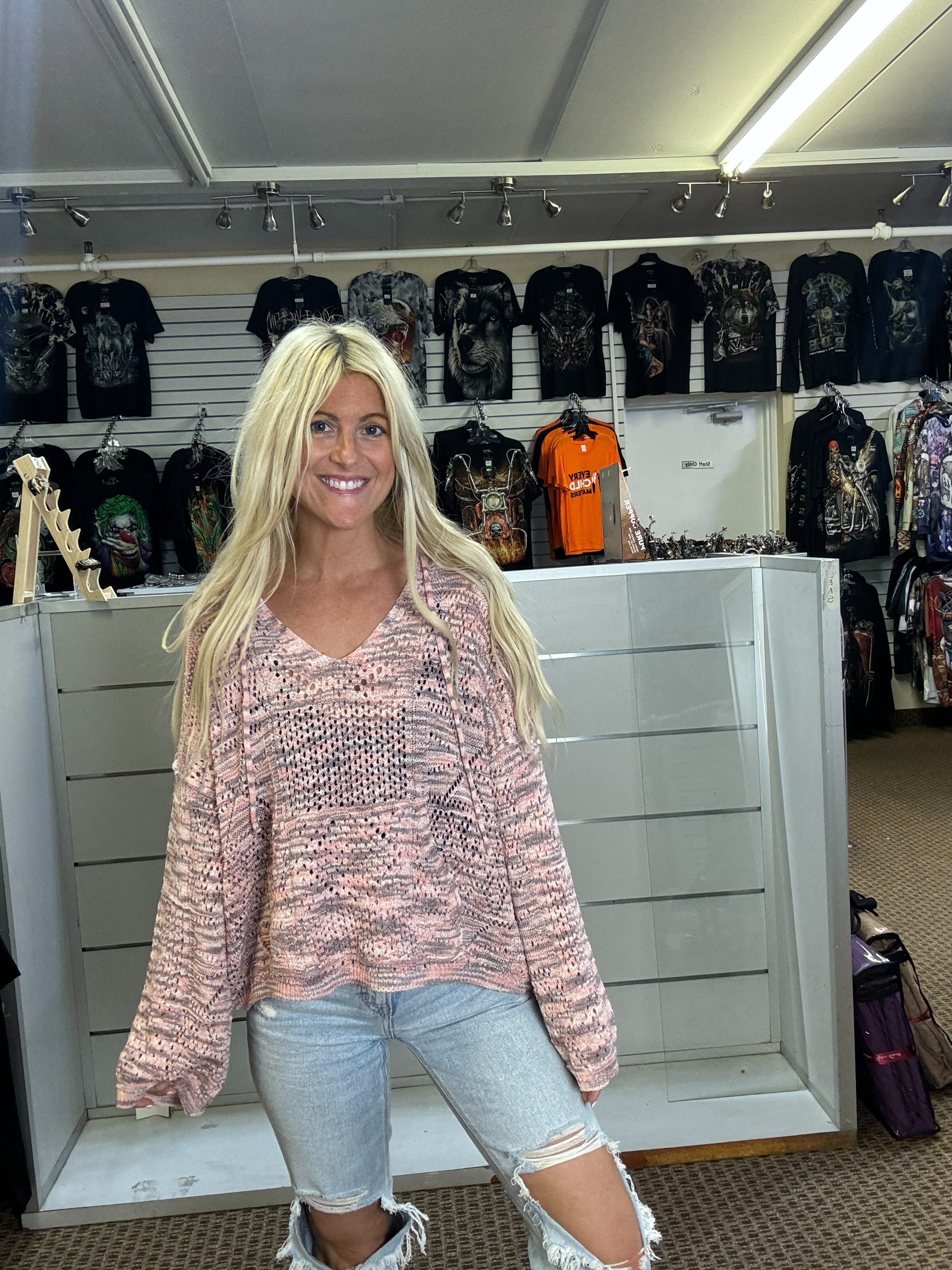 Pink Dreams Lightweight Knit Sweater