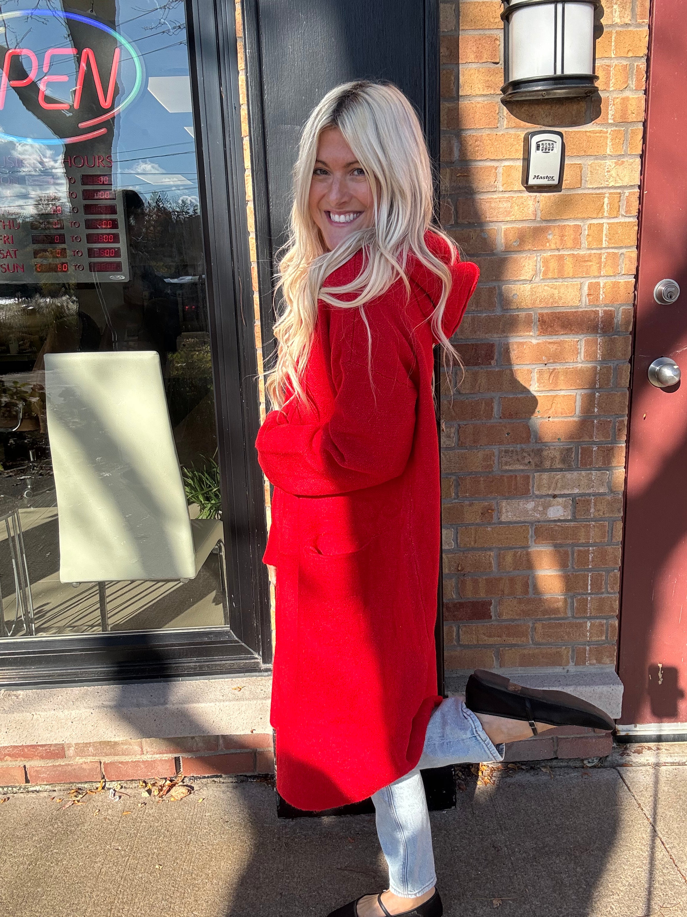 The Perfect Red Coatigan-SALE