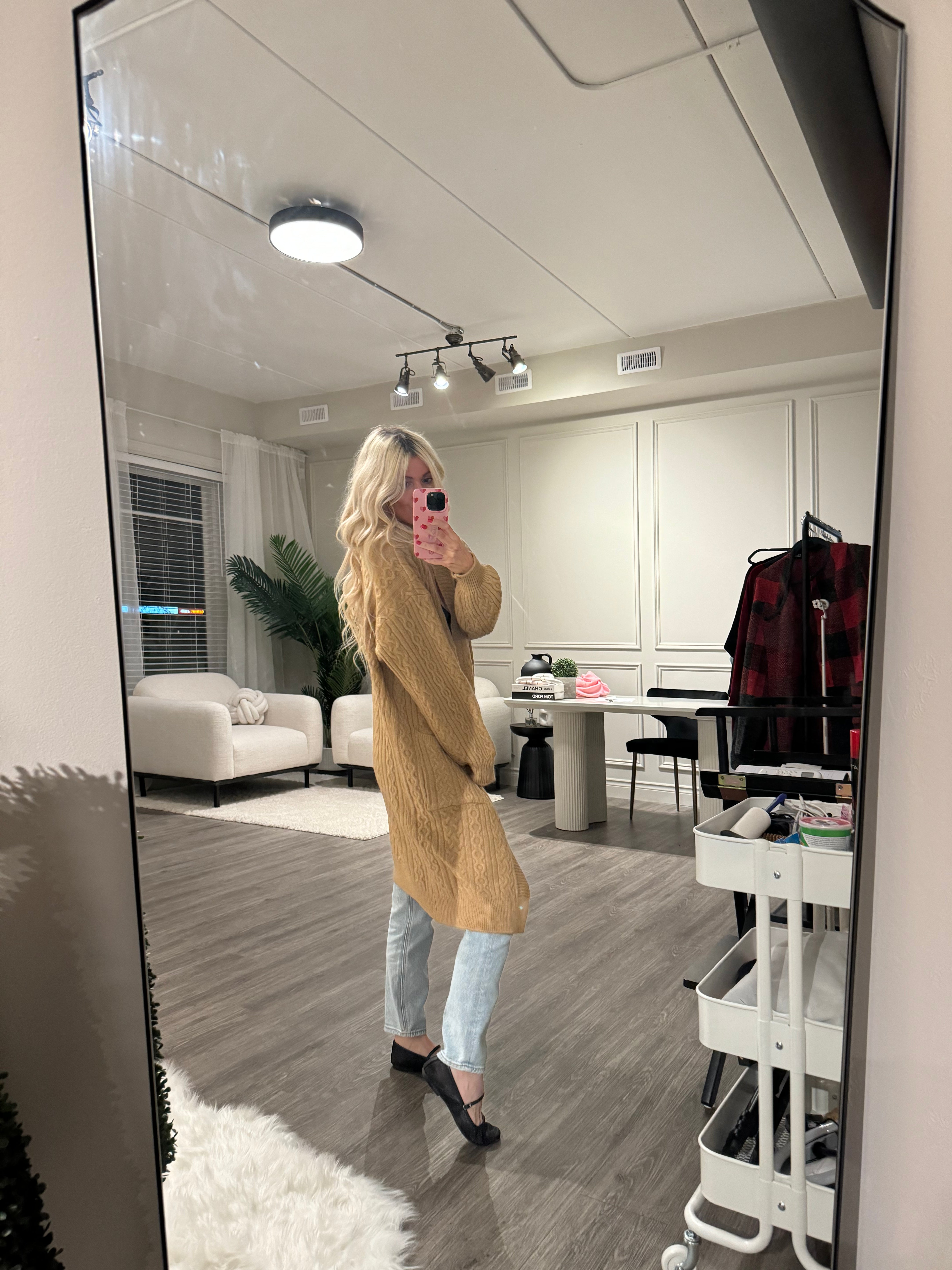 Sia Cable Knit Cardigan -Camel-SALE