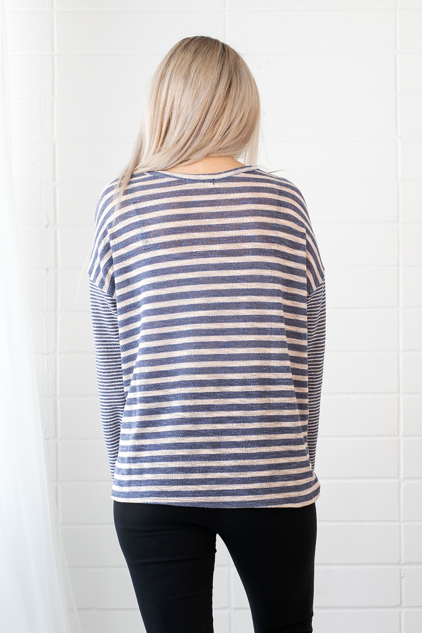 Fresh Air Contrast Stripe Front Pocket Top