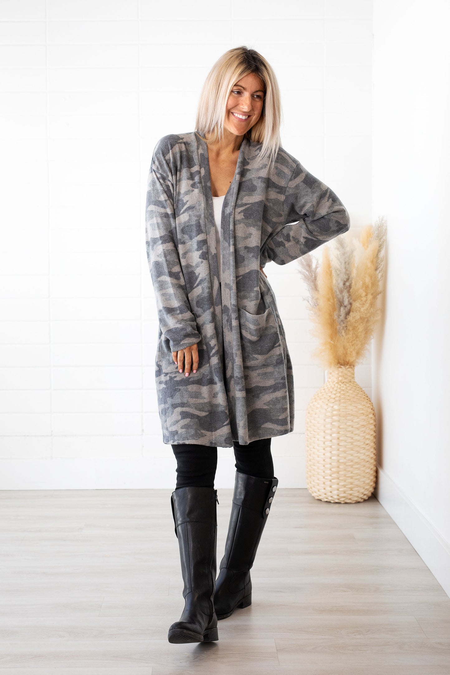 Camo Soft Brushed Cardigan