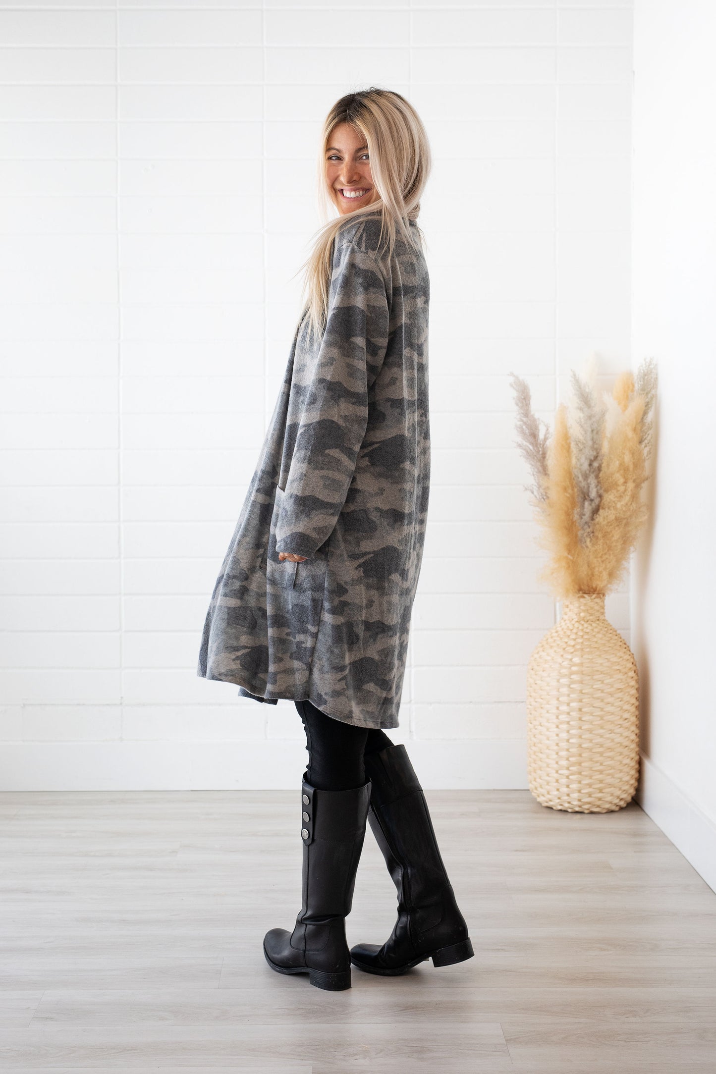 Camo Soft Brushed Cardigan