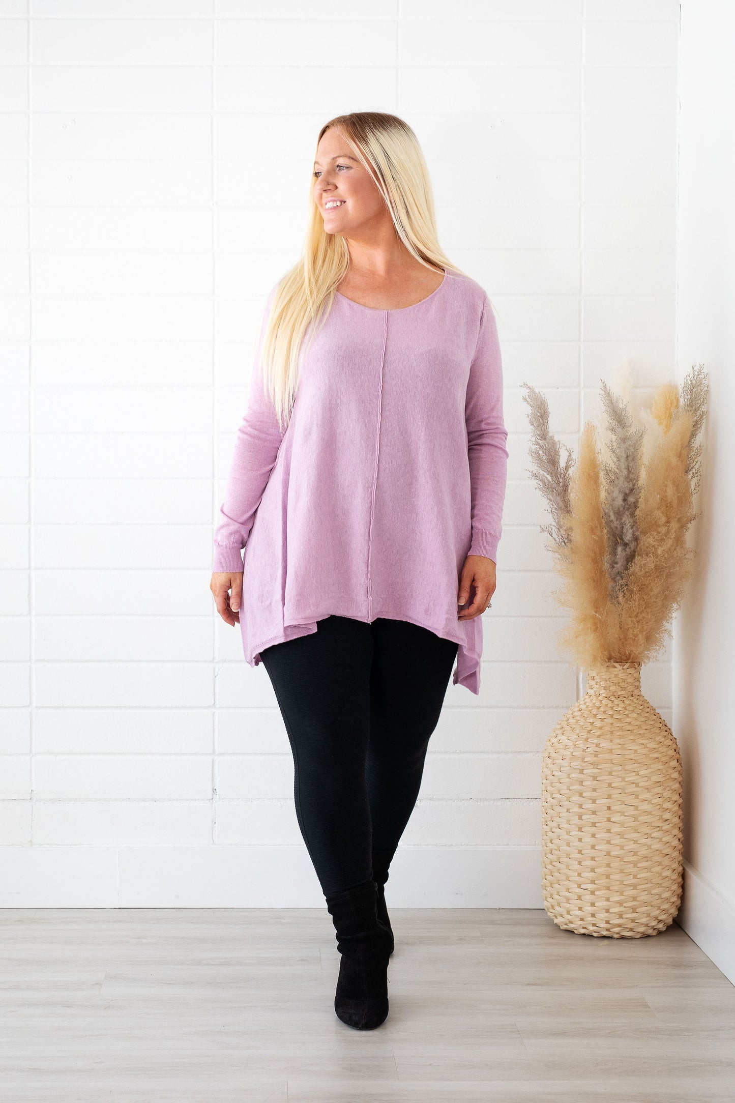 Hi Low Orchid Lightweight Sweater-Intro Promo