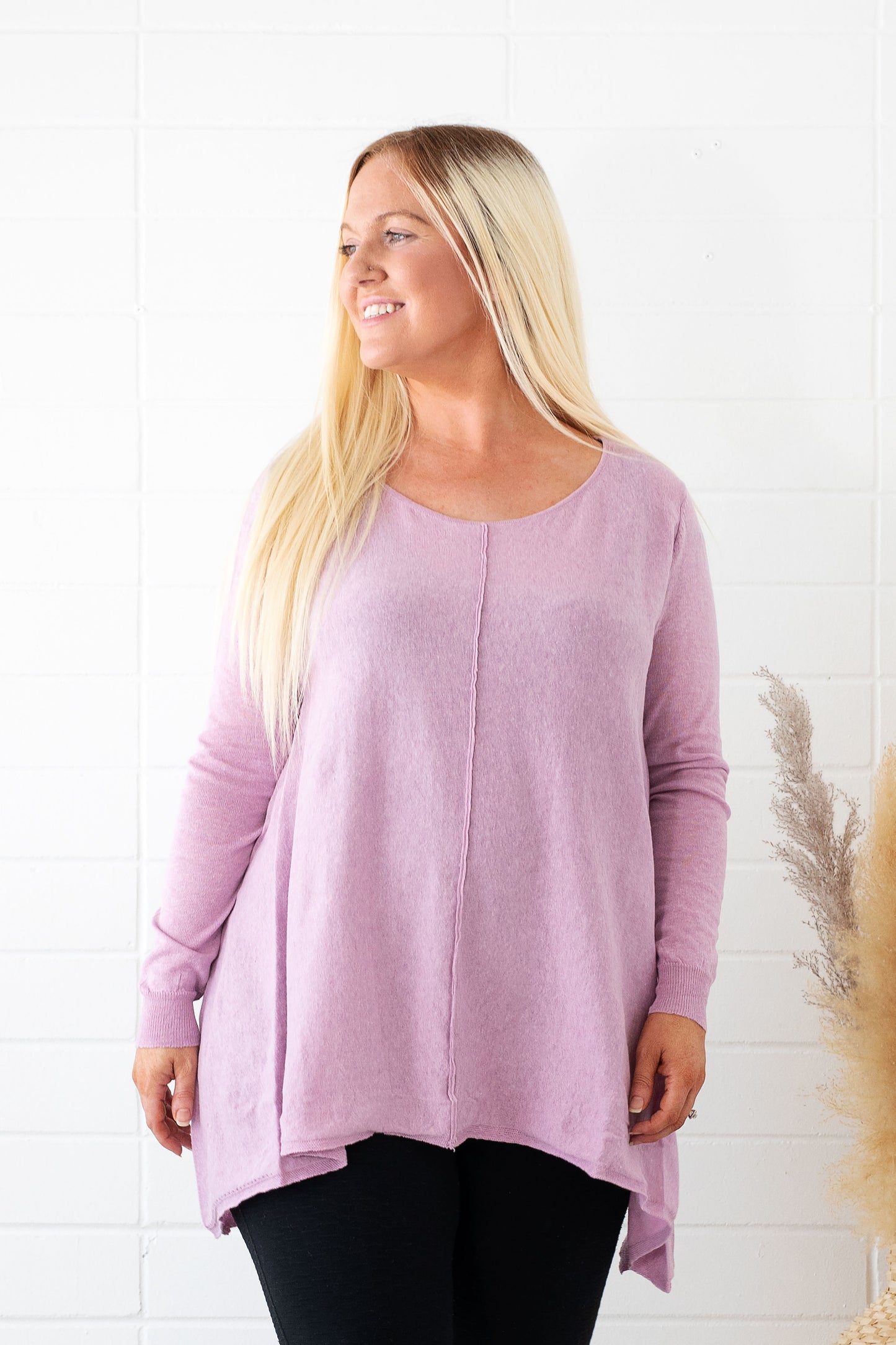 Hi Low Orchid Lightweight Sweater-Intro Promo