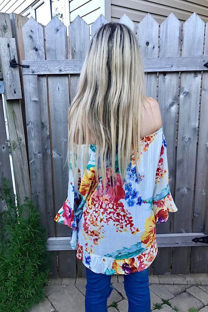 Floral Boho Off The Shoulder Top