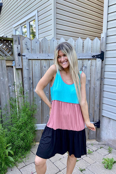 Colourblock Beach Day Dress