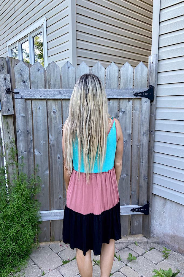 Colourblock Beach Day Dress