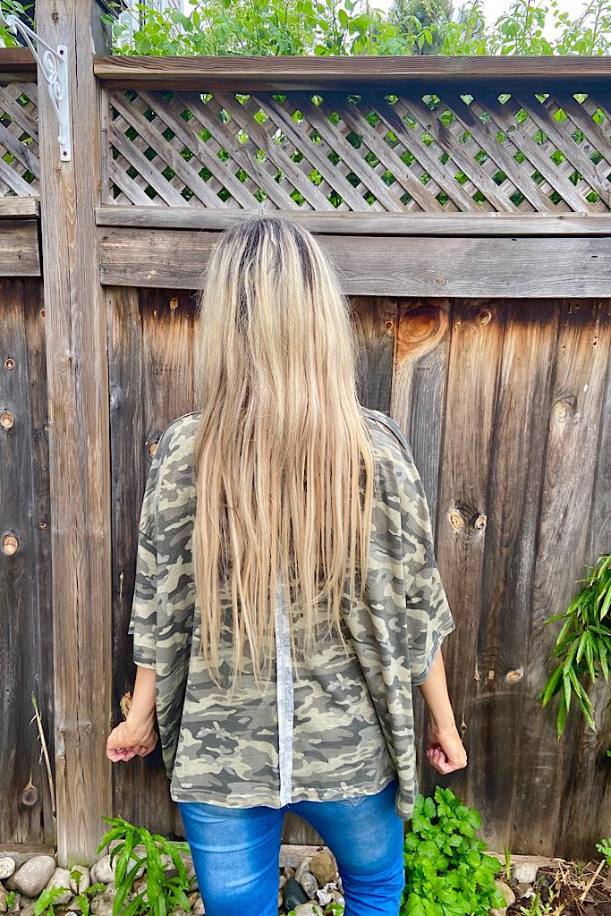 Camo Button Sweatshirt Style Summer Top