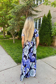 Navy Floral Backyard Dinner Dress