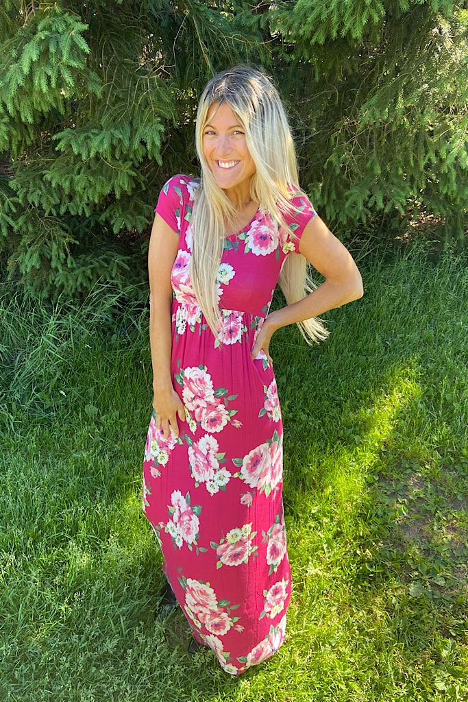 The Blair Fuchsia Floral Maxi Dress