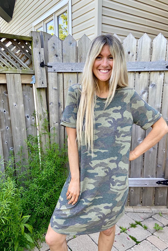 Joyous Camo Midi Dress