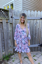 Pretty in Pink-Rose Floral Dress