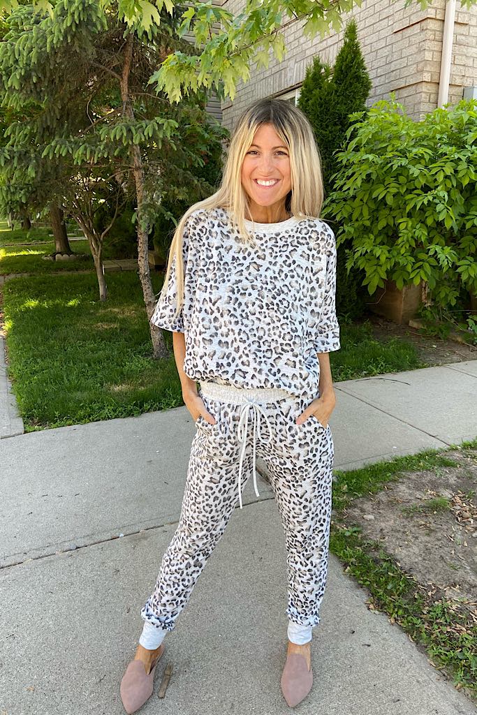 Summer Animal Print Jogger Pants