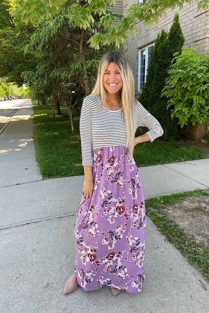 Stunning Striped Floral Love Maxi