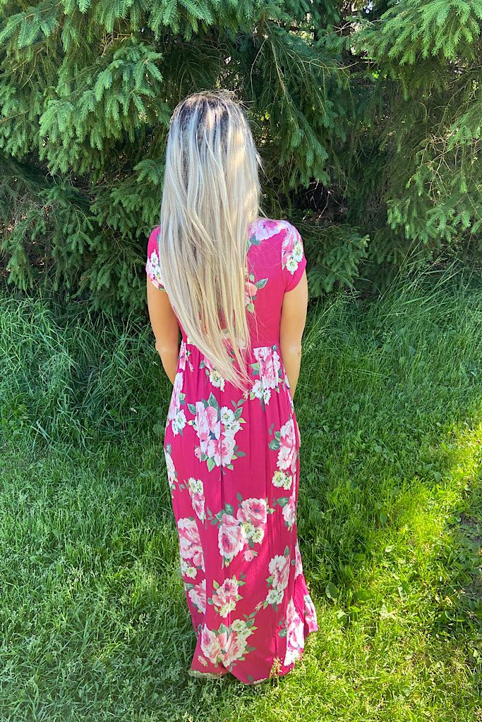 The Blair Fuchsia Floral Maxi Dress