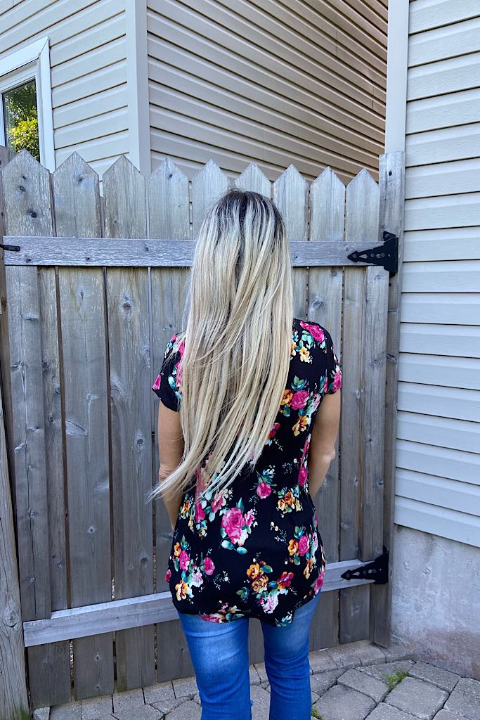 Black Floral Beauty Soft Tunic Top