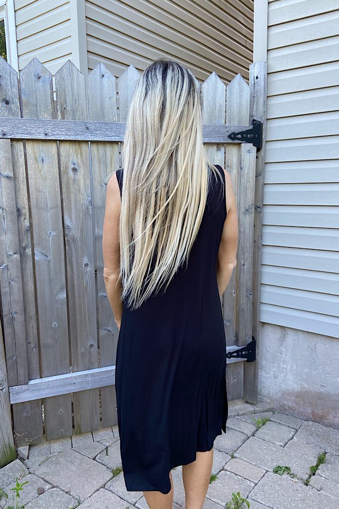 Little Black Button Detail Dress