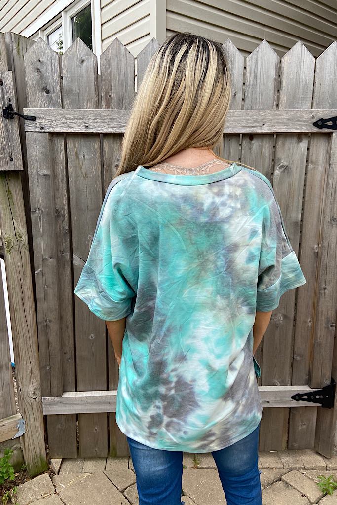 Mint Swirl Tie Dye Top