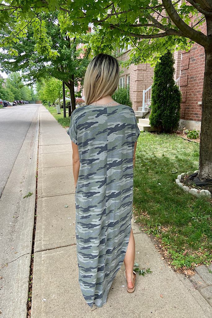 Cozy Camo Maxi Dress