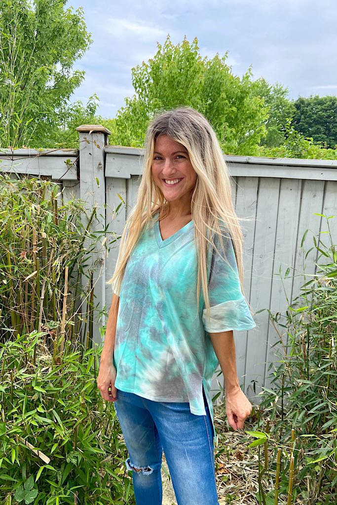 Mint Swirl Tie Dye Top