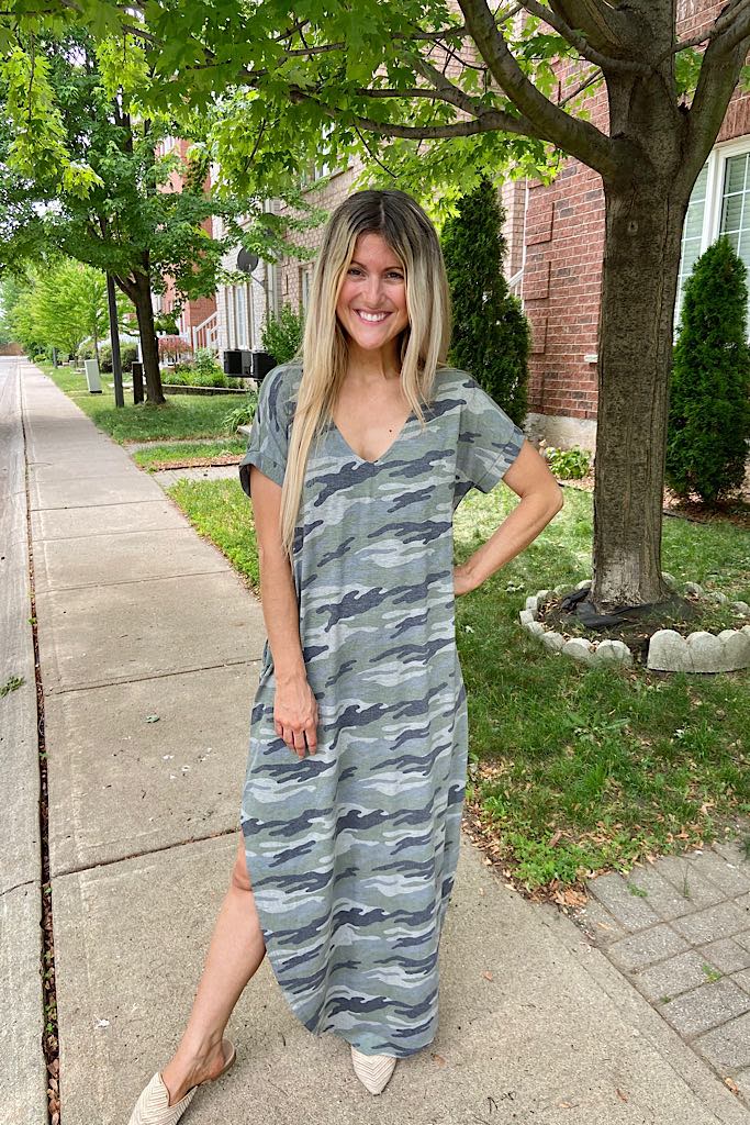 Cozy Camo Maxi Dress