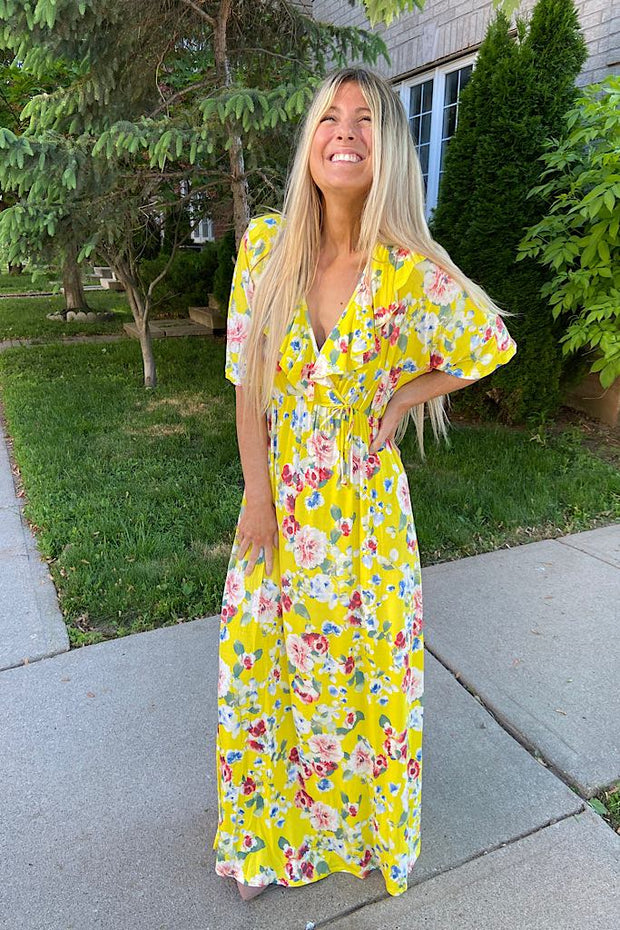 Yellow Summer Nights Maxi Dress