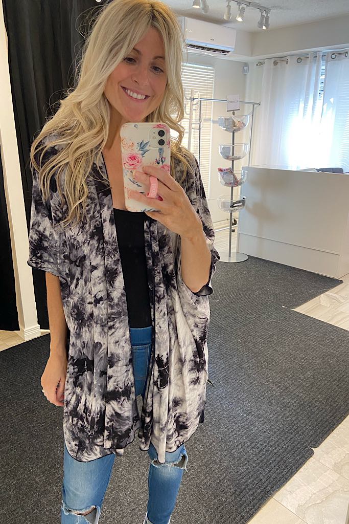 Black Tie Dye Kimono