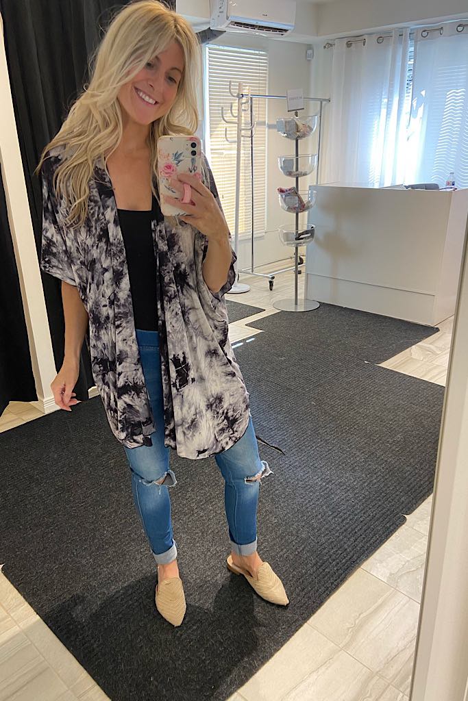 Black Tie Dye Kimono