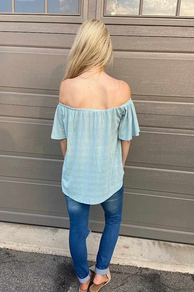 Mint Off The Shoulder Summer Top