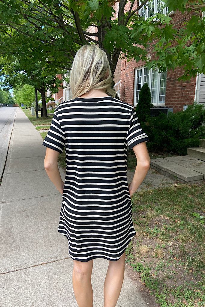 Striped Cotton Blend On Repeat Dress